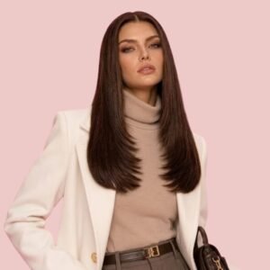(#3) Semi-Custom Medium Length Dark Brown Layered Hair