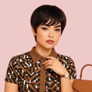 Dark Brown Synthetic Pixie Wig