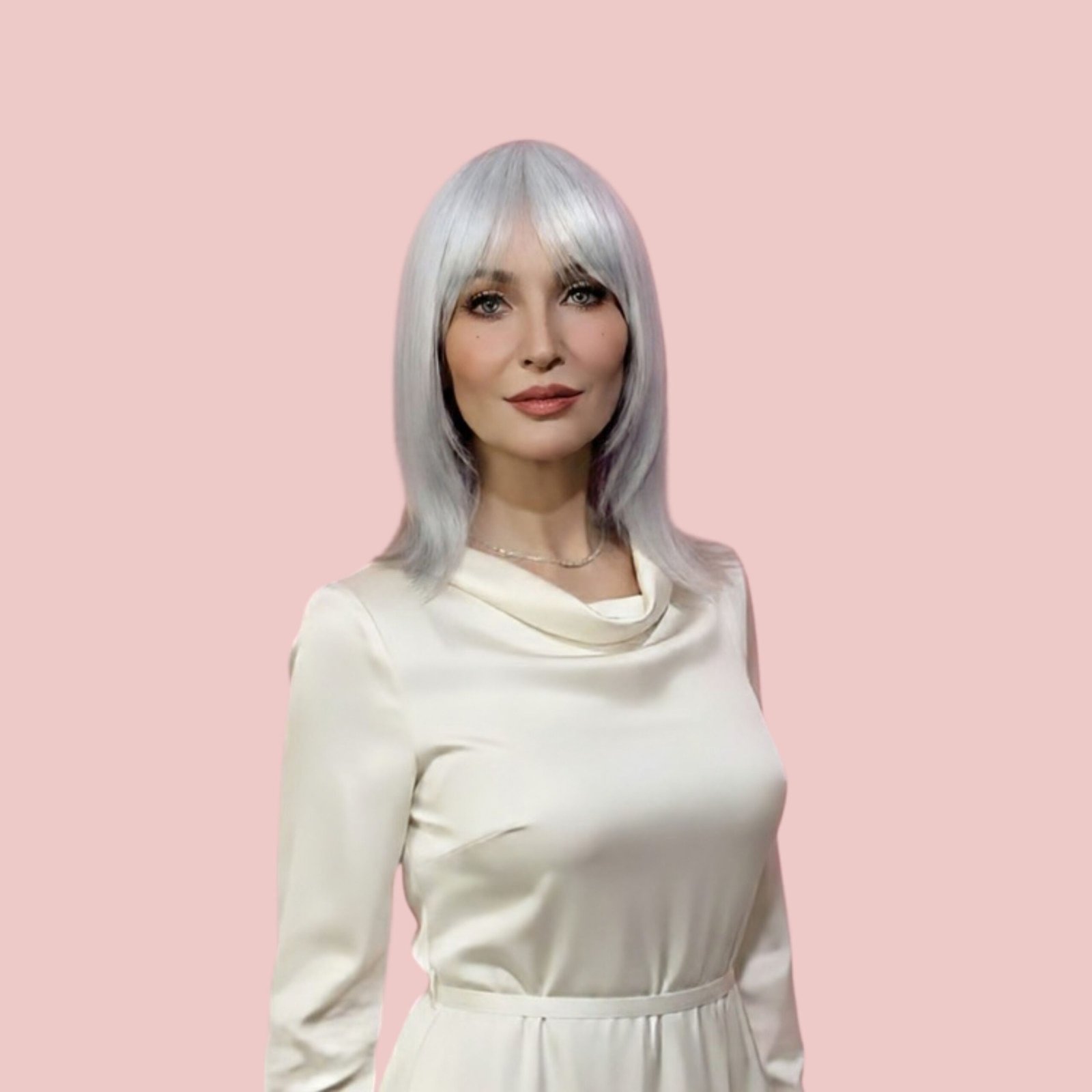Lightest Grey Virgin Human Hair Clip-in Bang